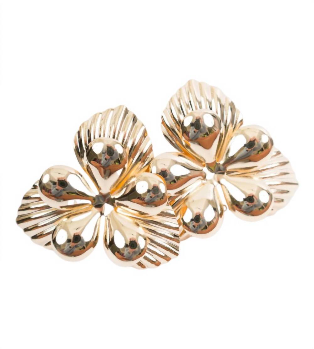 NEW SHEILA FAJL women's coastal bloom earrings in shiny gold